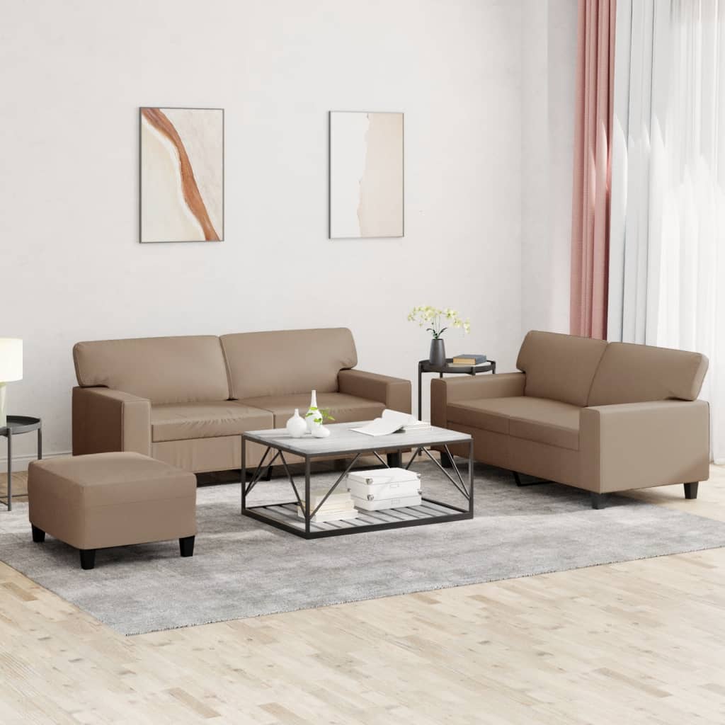 Ensemble de canapés 3 pcs cappuccino similicuir - XIOS