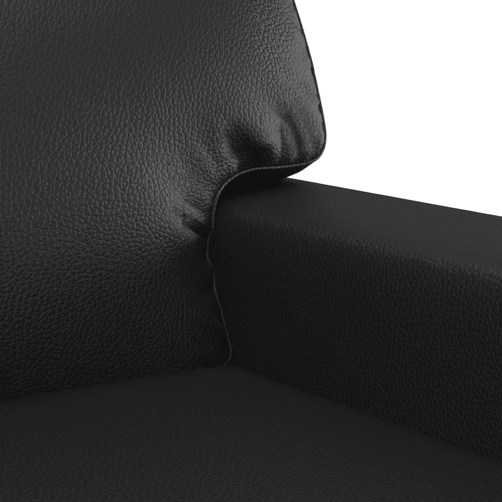 Ensemble de canapés 2 pcs avec coussins noir similicuir - XIOS
