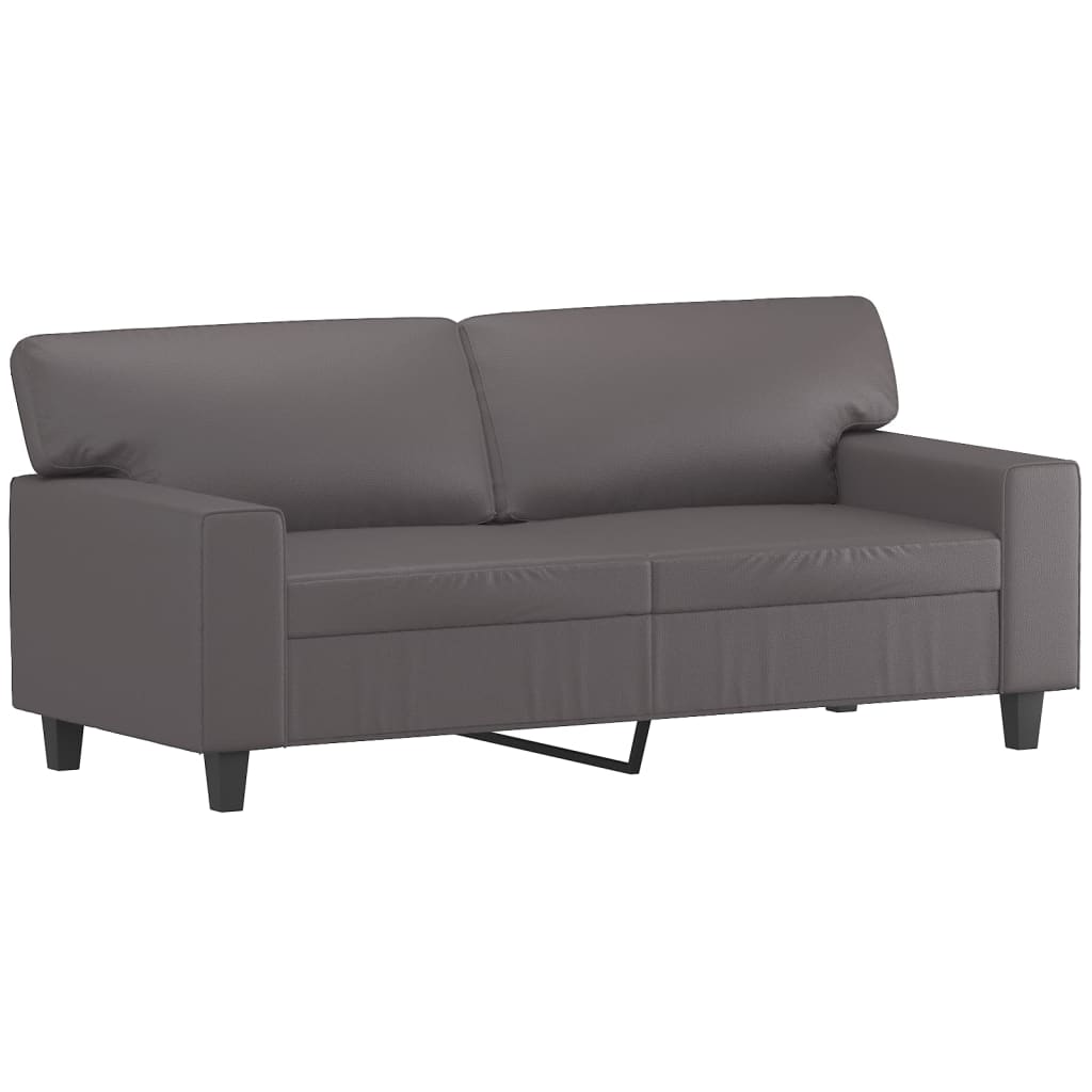 Ensemble de canapés 2 pcs avec coussins gris similicuir - XIOS