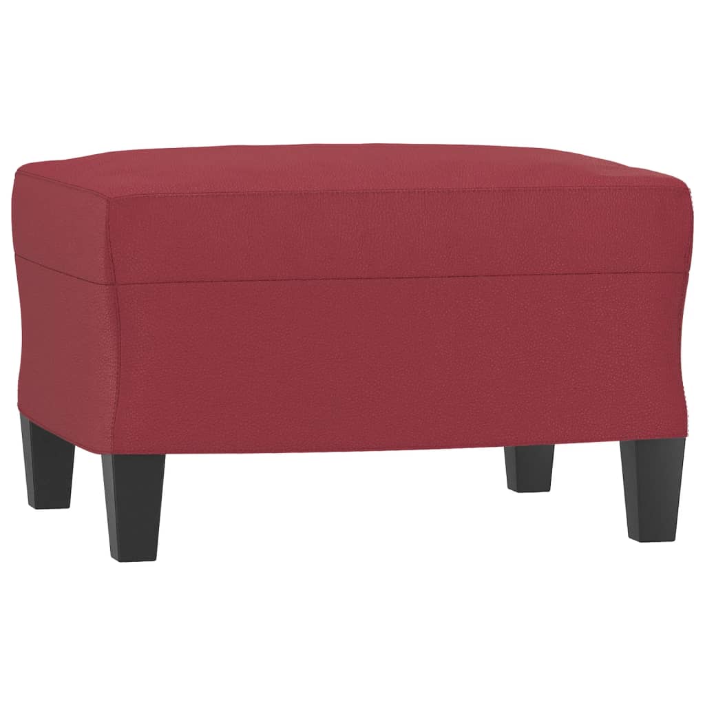 Ensemble de canapés 3 pcs et coussins rouge bordeaux similicuir - XIOS
