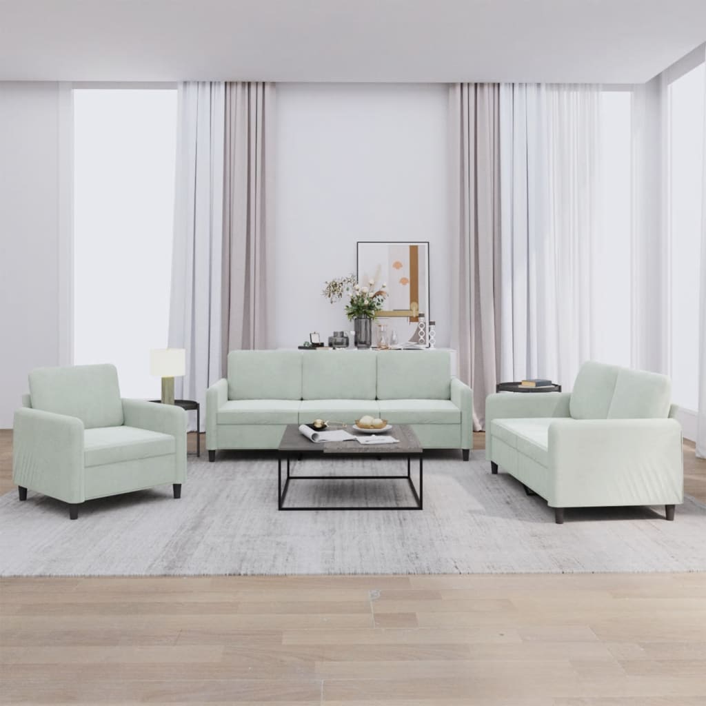 Ensemble de canapés 3 pcs gris clair velours - XIOS