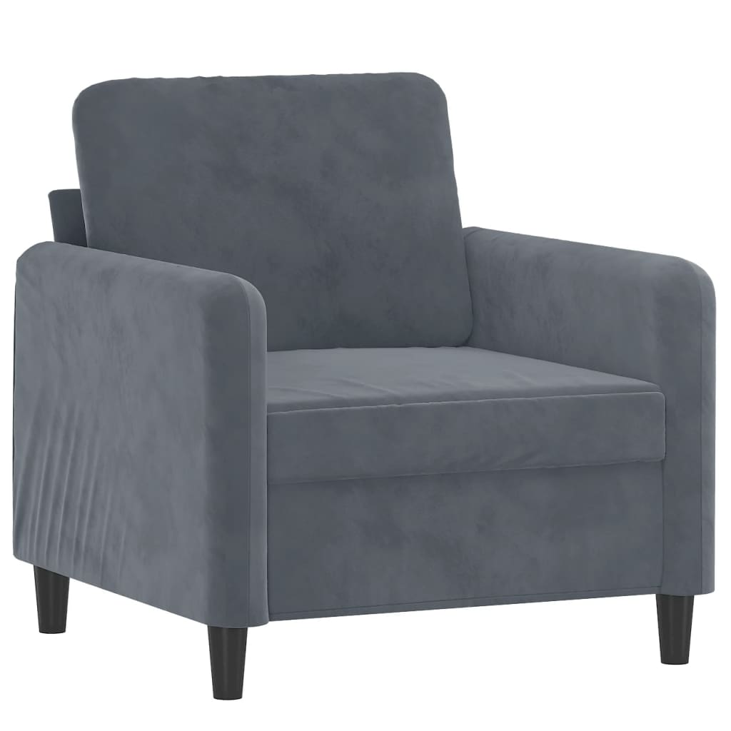Ensemble de canapés 3 pcs gris foncé velours - XIOS
