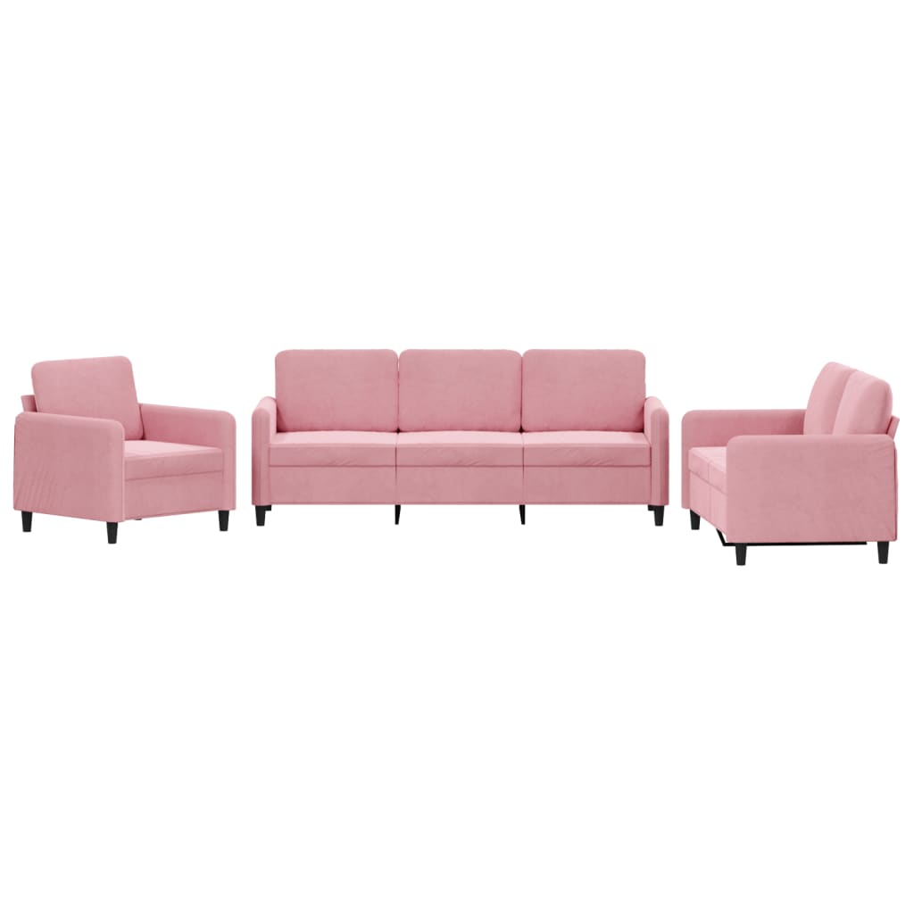 Ensemble de canapés 3 pcs rose velours - XIOS