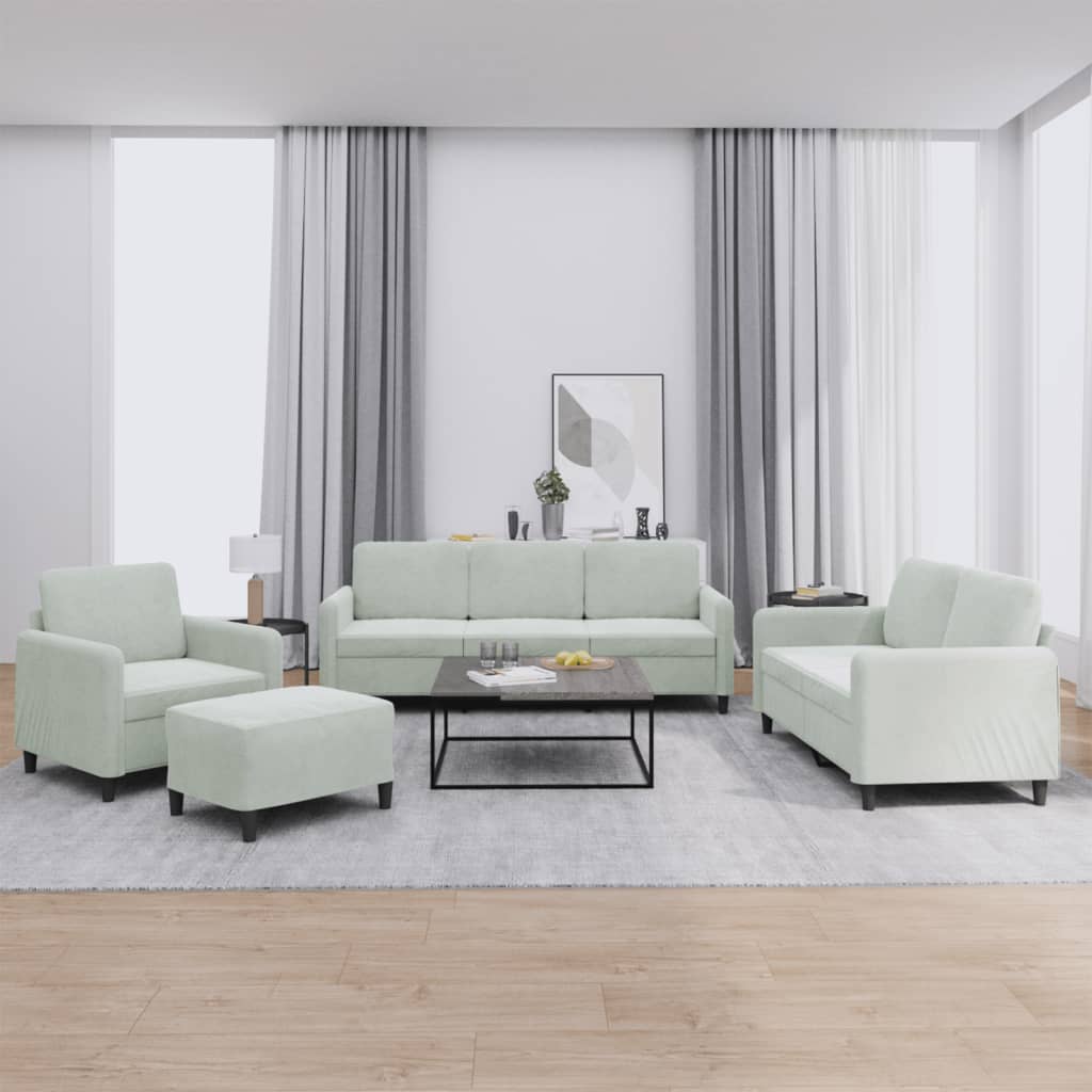Ensemble de canapés 4 pcs gris clair velours - XIOS