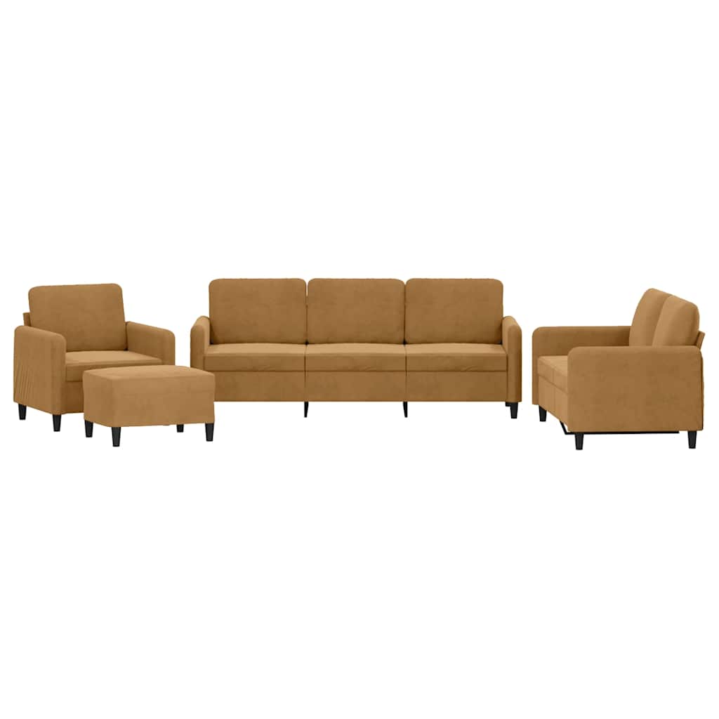 Ensemble de canapés 4 pcs marron velours - XIOS
