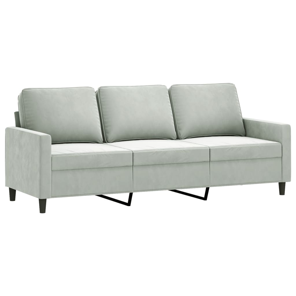 Ensemble de canapés 3 pcs avec coussins gris clair velours - XIOS