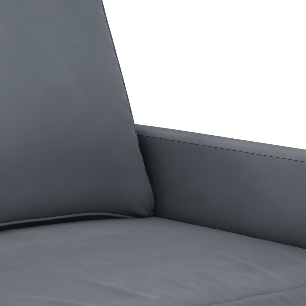 Ensemble de canapés 3 pcs avec coussins gris foncé velours - XIOS