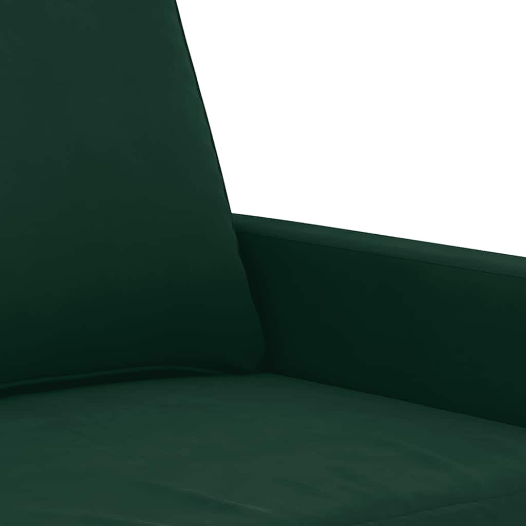 Ensemble de canapés 3 pcs avec coussins vert foncé velours