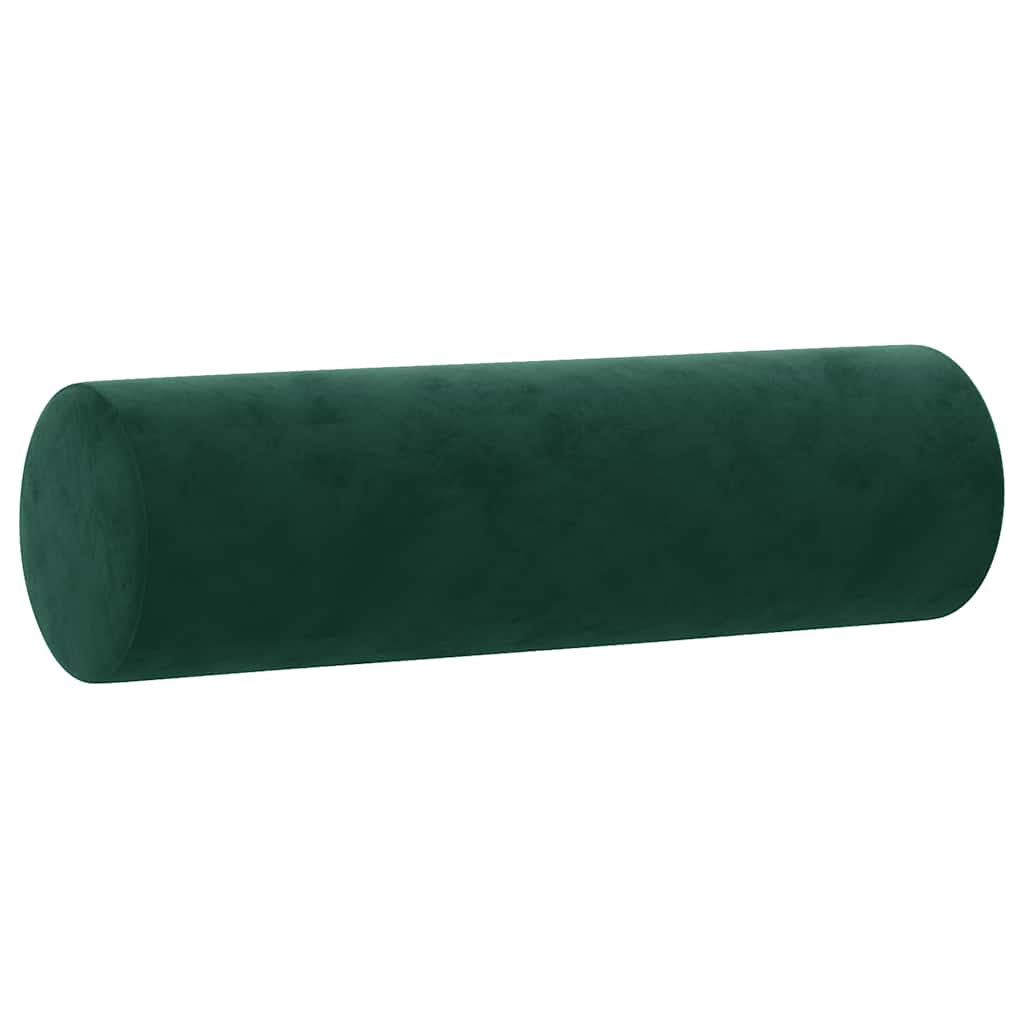 Ensemble de canapés 3 pcs avec coussins vert foncé velours