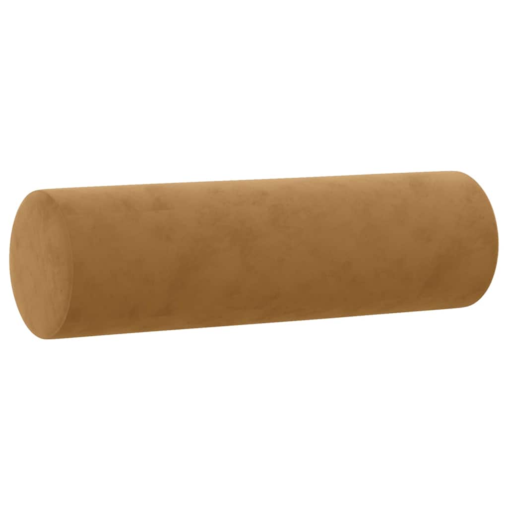 Ensemble de canapés 3 pcs avec coussins marron velours