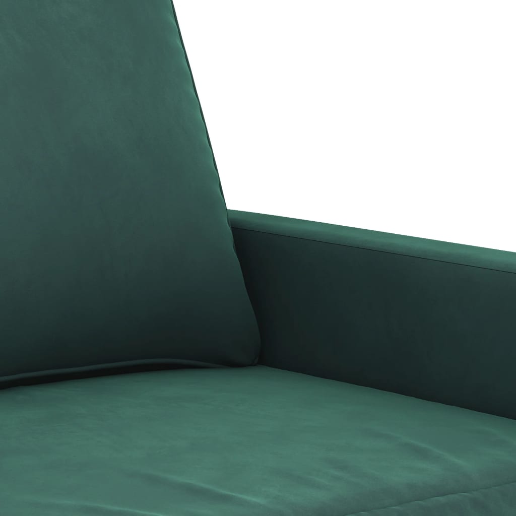 Ensemble de canapés 4 pcs avec coussins vert foncé velours