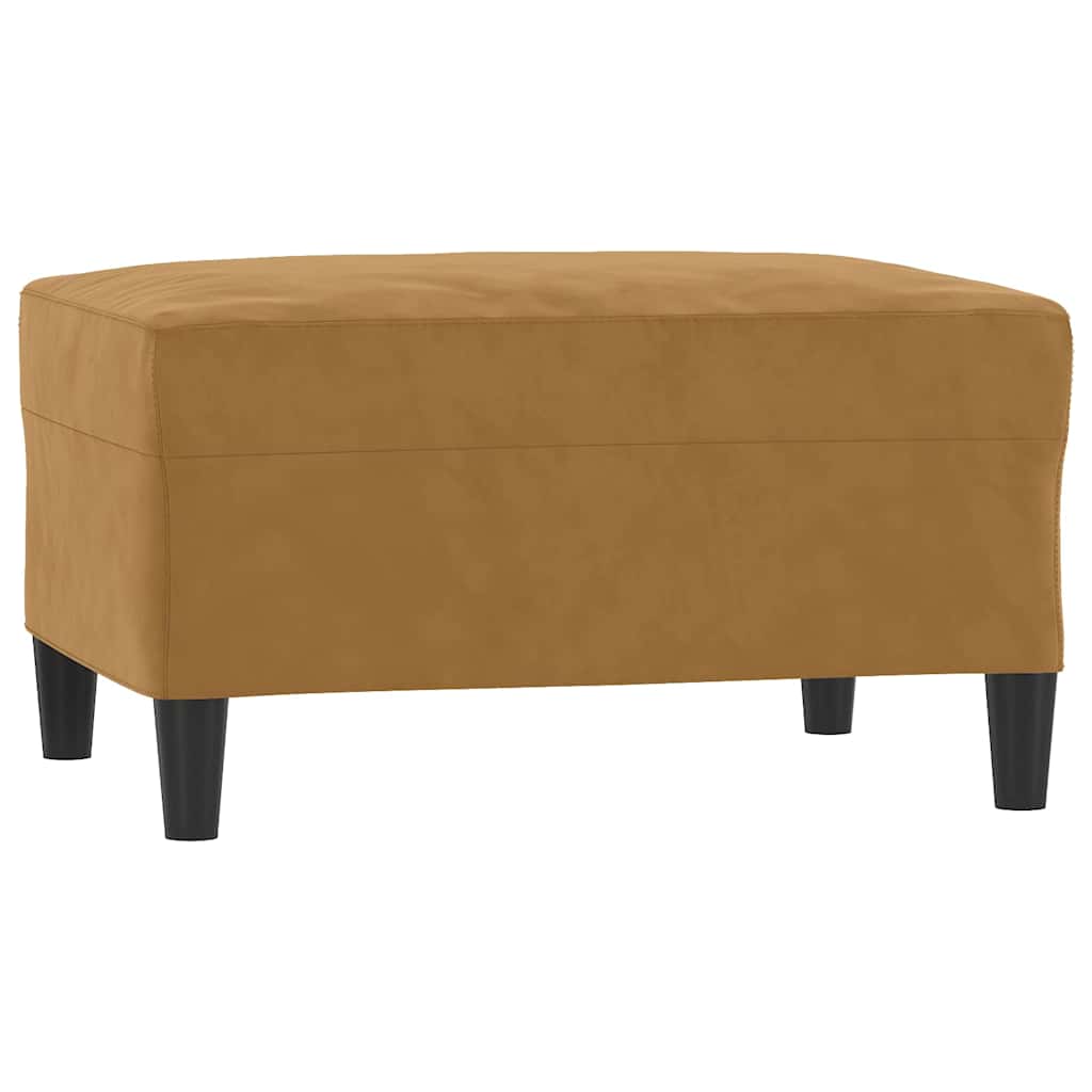 Ensemble de canapés 4 pcs avec coussins marron velours