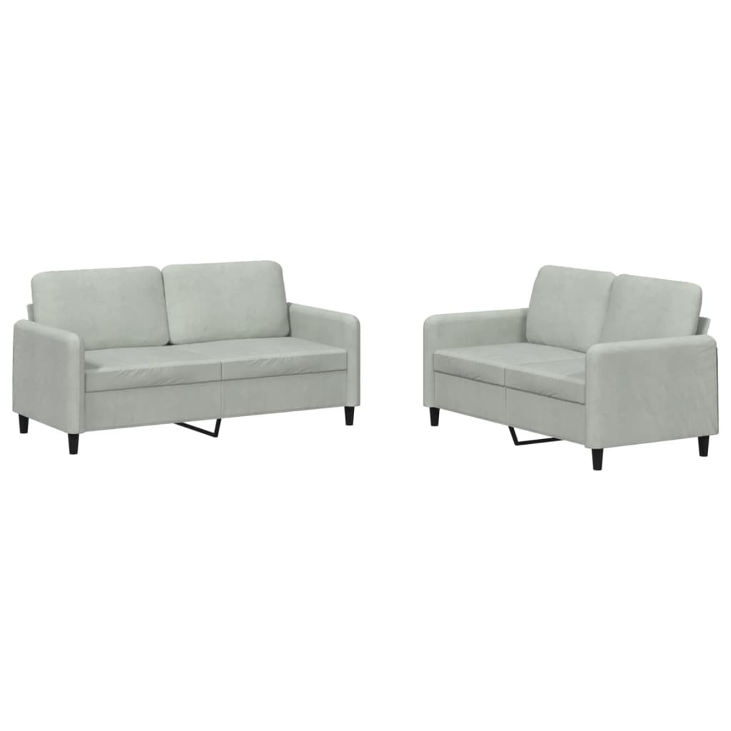 Ensemble de canapés 2 pcs gris clair velours - XIOS