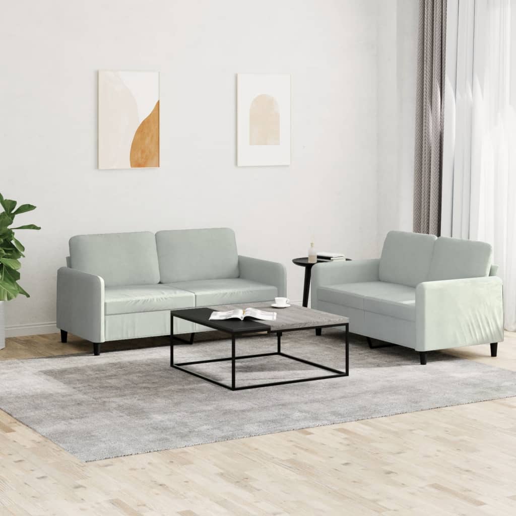 Ensemble de canapés 2 pcs gris clair velours - XIOS