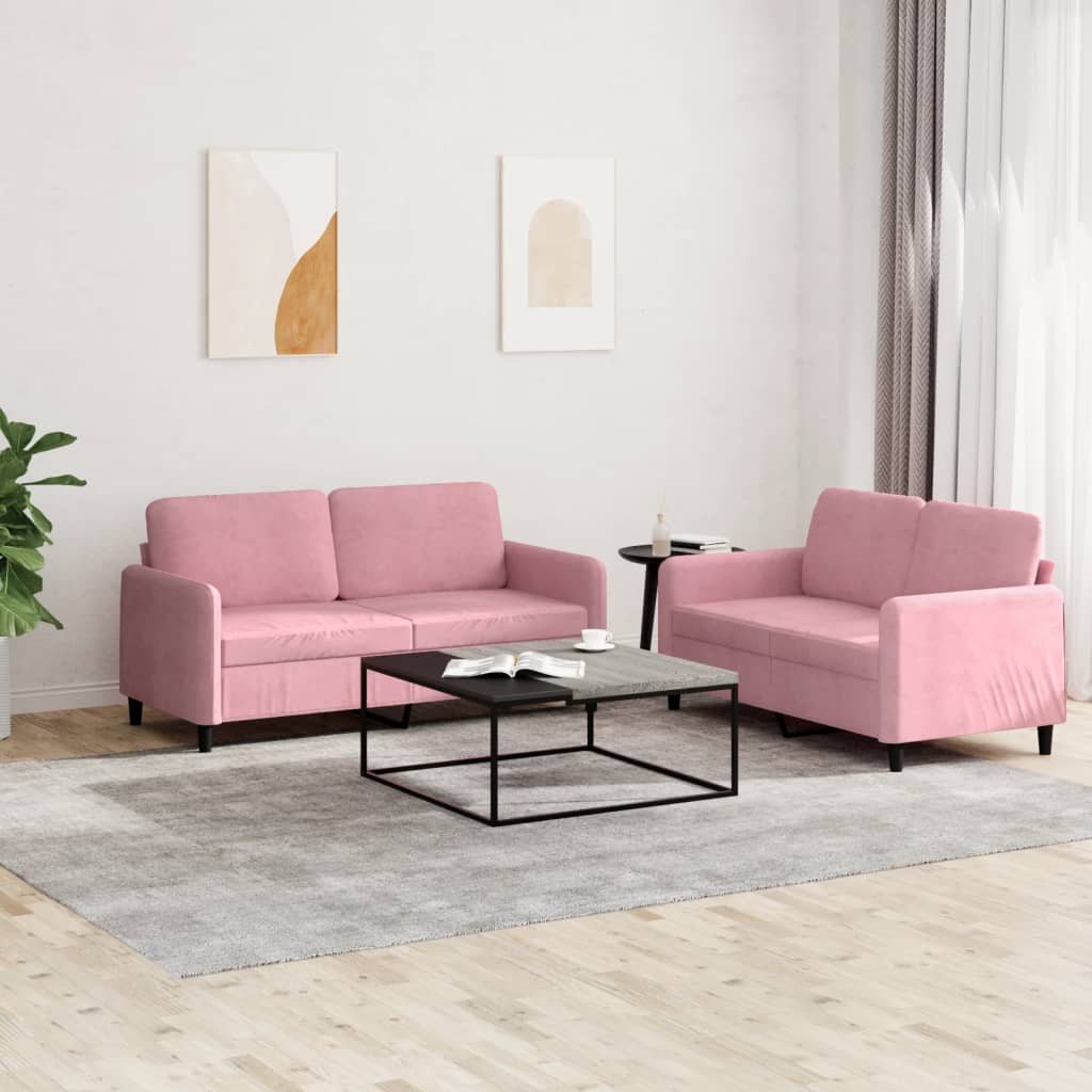 Ensemble de canapés 2 pcs rose velours - XIOS
