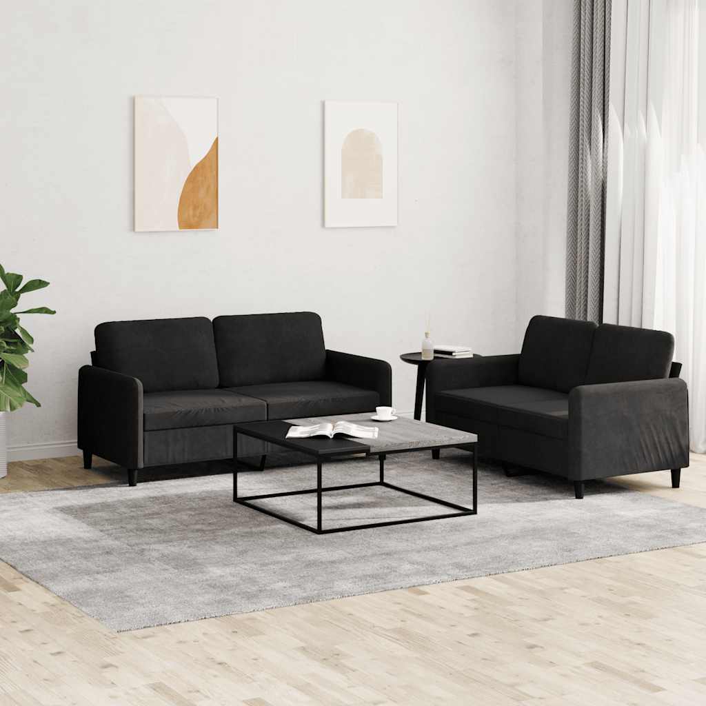 Ensemble de canapés 2 pcs noir velours - XIOS
