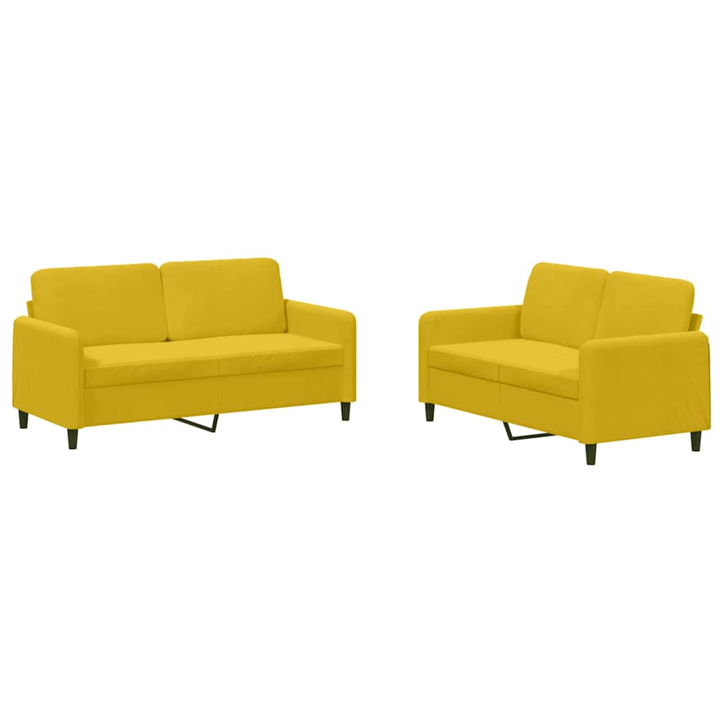 Ensemble de canapés 2 pcs jaune velours - XIOS