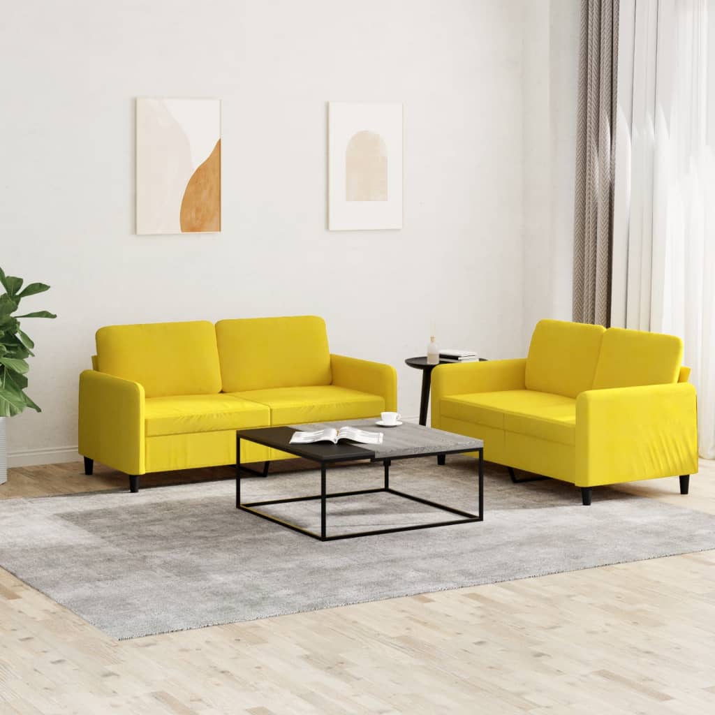 Ensemble de canapés 2 pcs jaune velours - XIOS