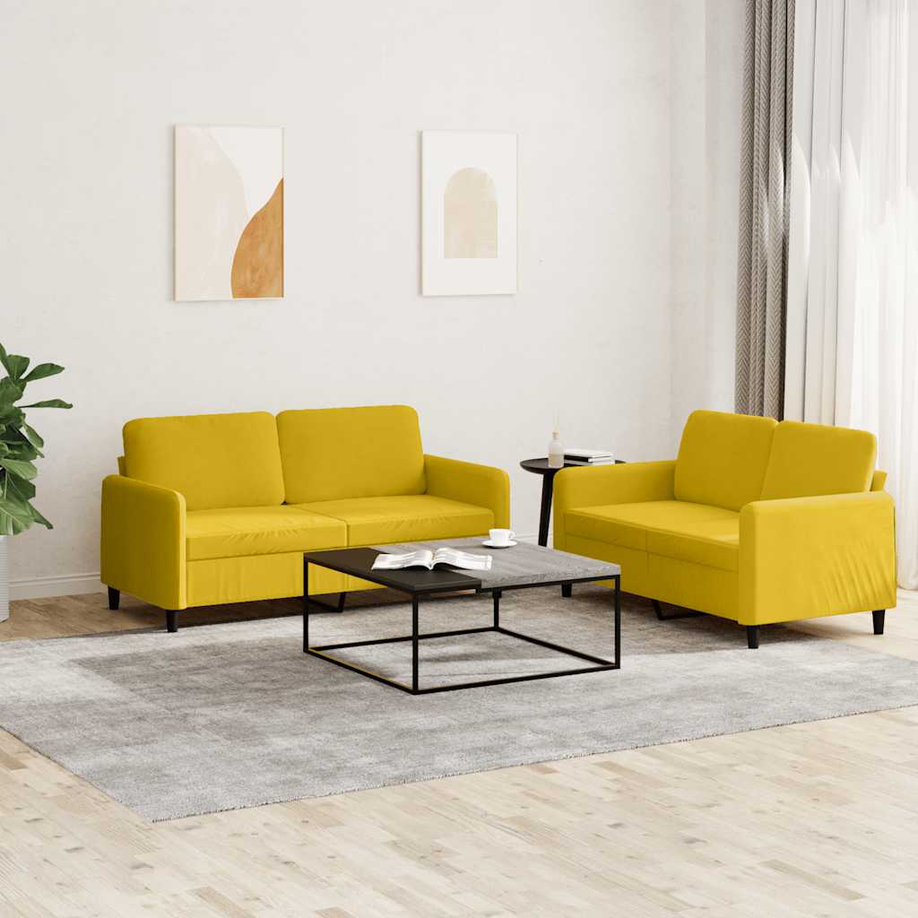 Ensemble de canapés 2 pcs jaune velours - XIOS