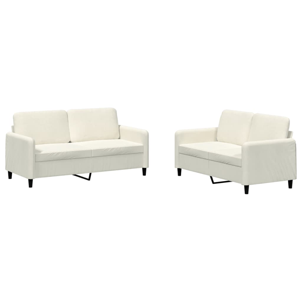 Ensemble de canapés 2 pcs crème velours - XIOS