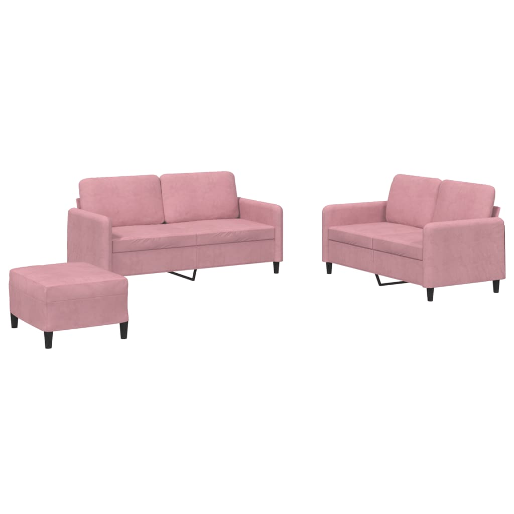 Ensemble de canapés 3 pcs rose velours - XIOS