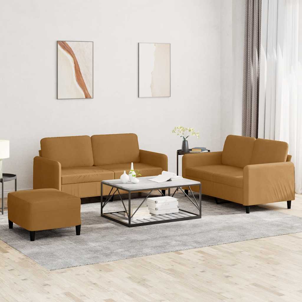 Ensemble de canapés 3 pcs marron velours