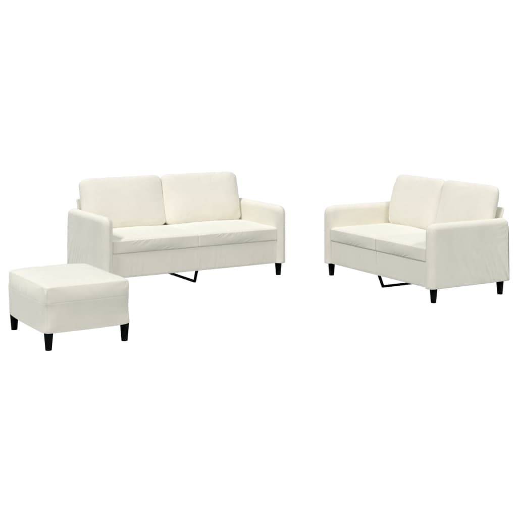 Ensemble de canapés 3 pcs crème velours - XIOS