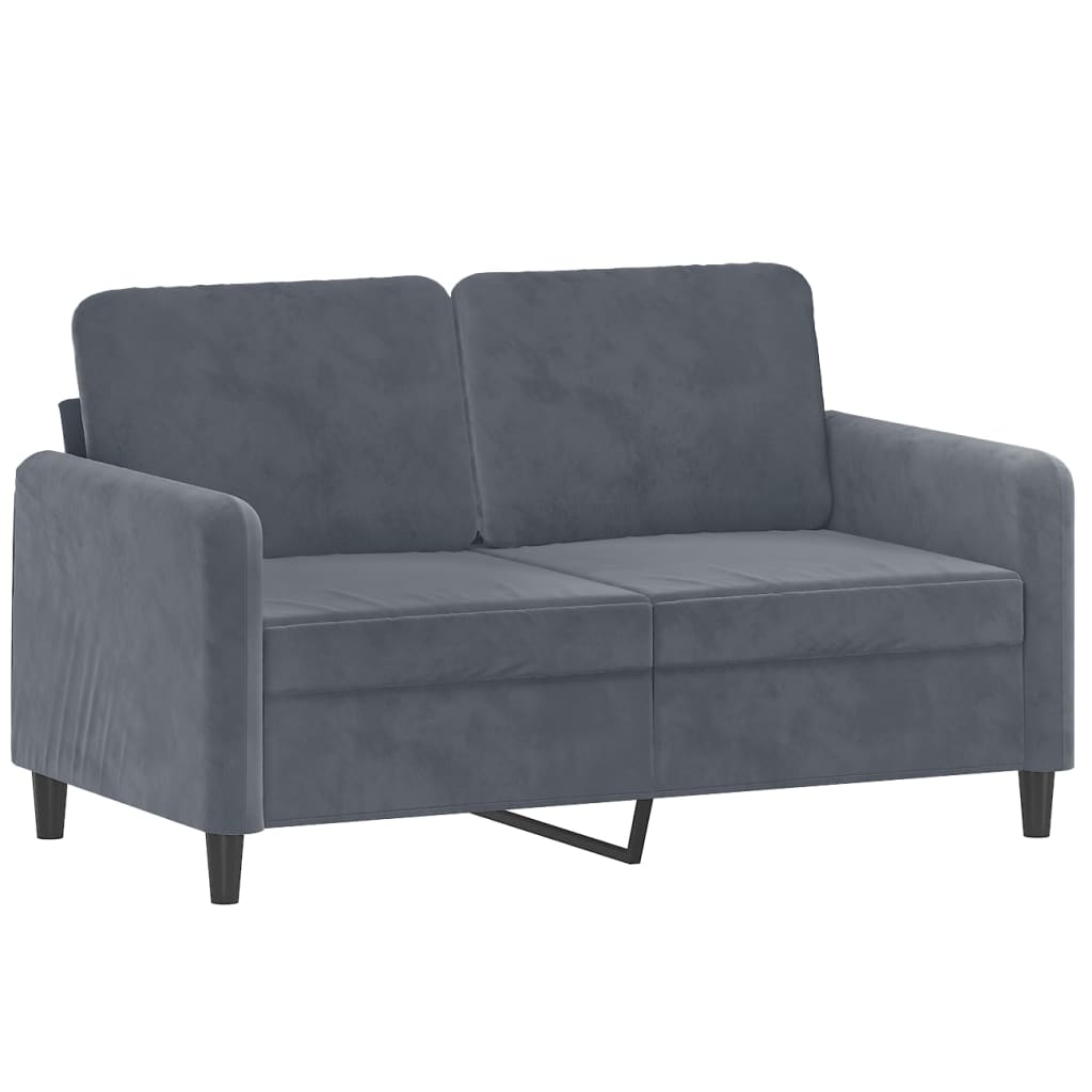 Ensemble de canapés 2 pcs avec coussins gris foncé velours - XIOS
