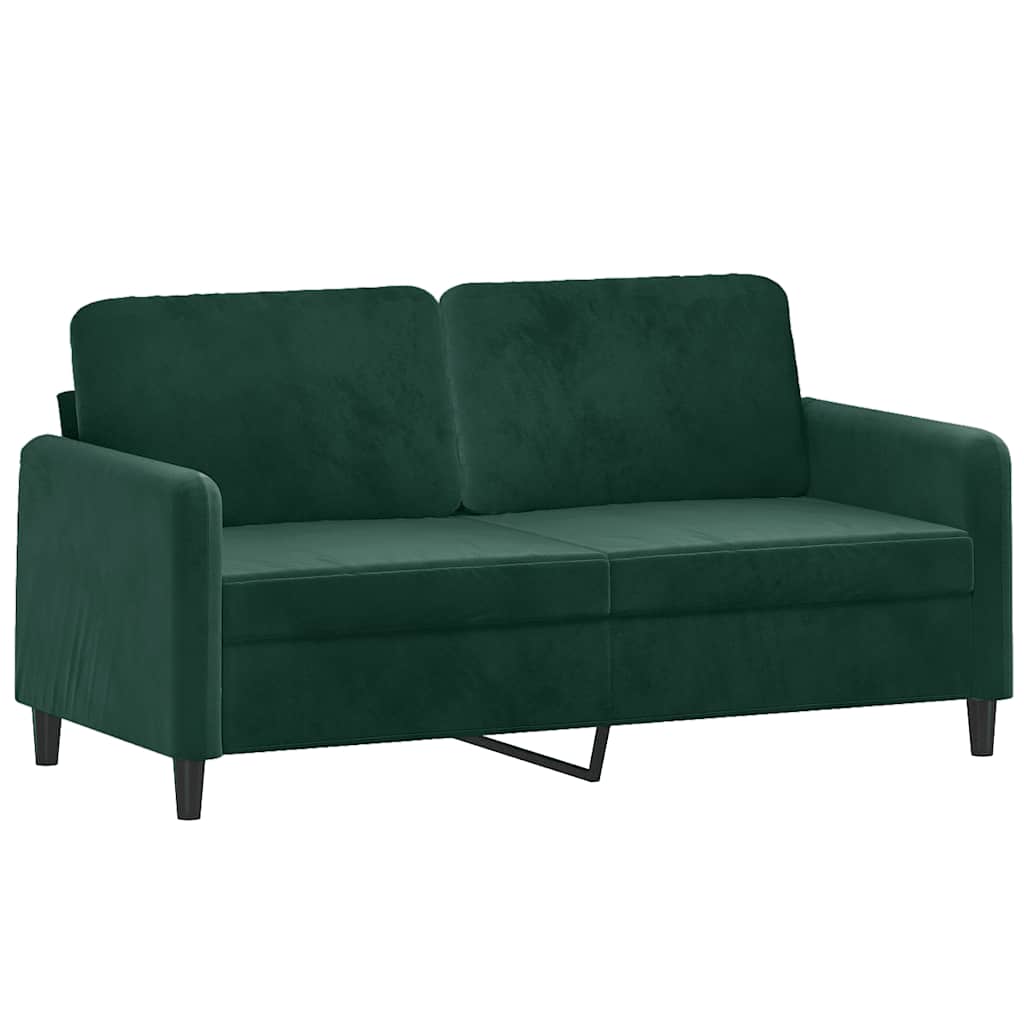 Ensemble de canapés 2 pcs avec coussins vert foncé velours - XIOS