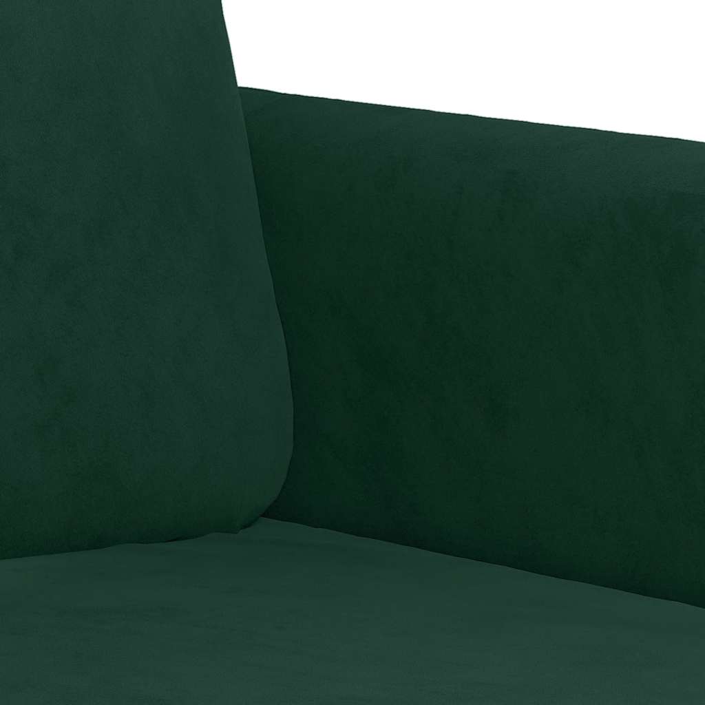 Ensemble de canapés 2 pcs avec coussins vert foncé velours - XIOS