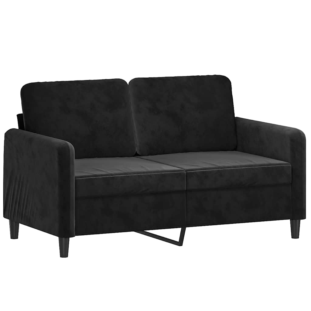 Ensemble de canapés 2 pcs avec coussins noir velours - XIOS