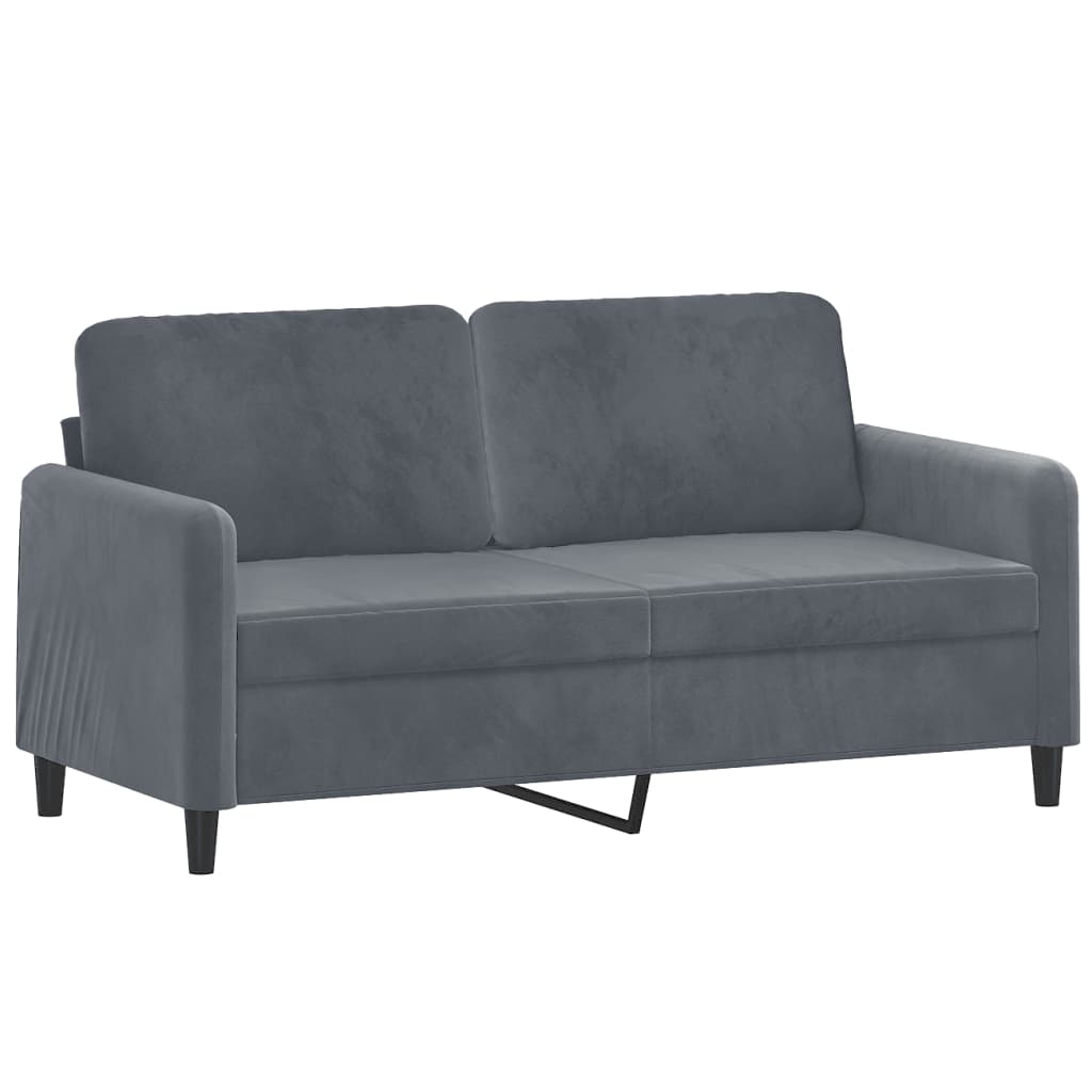 Ensemble de canapés 3 pcs avec coussins gris foncé velours - XIOS