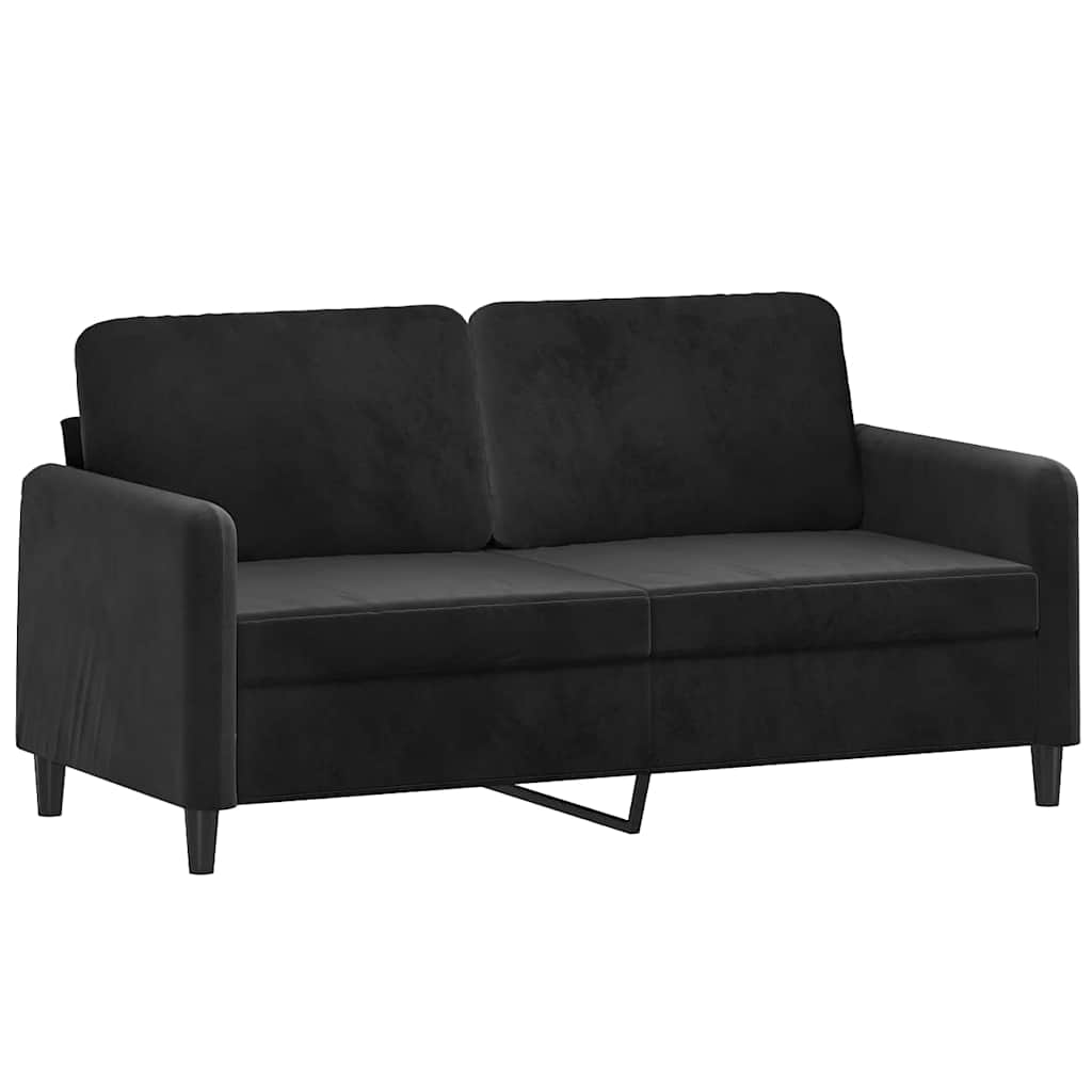 Ensemble de canapés 3 pcs avec coussins noir velours - XIOS