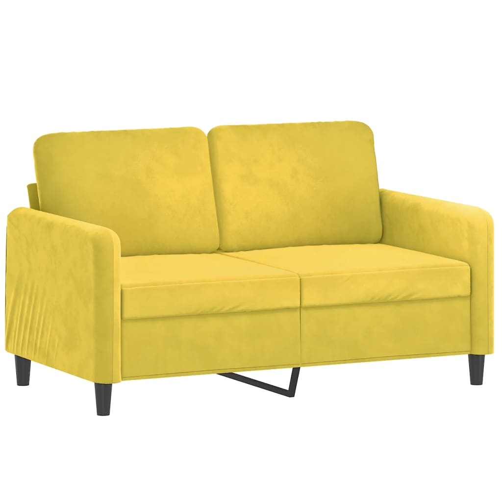 Ensemble de canapés 3 pcs avec coussins jaune velours