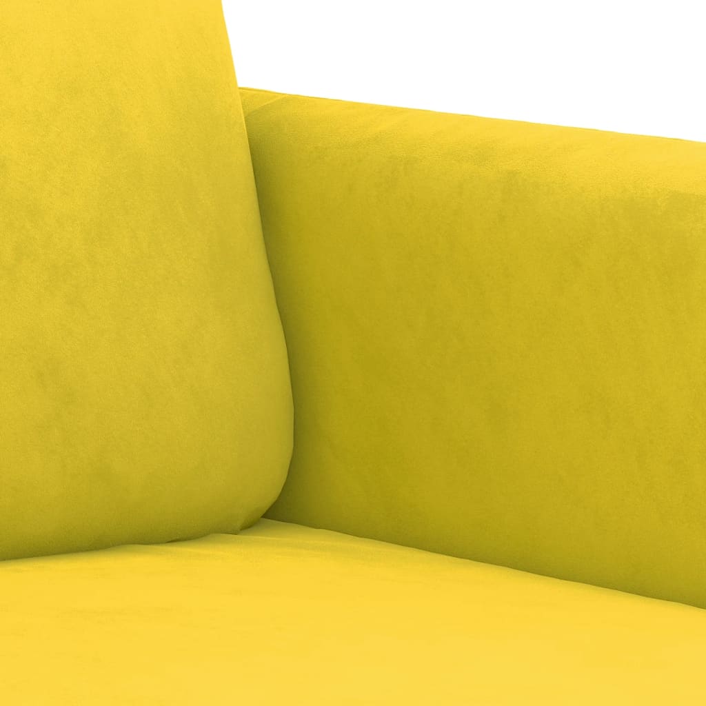 Ensemble de canapés 3 pcs avec coussins jaune velours
