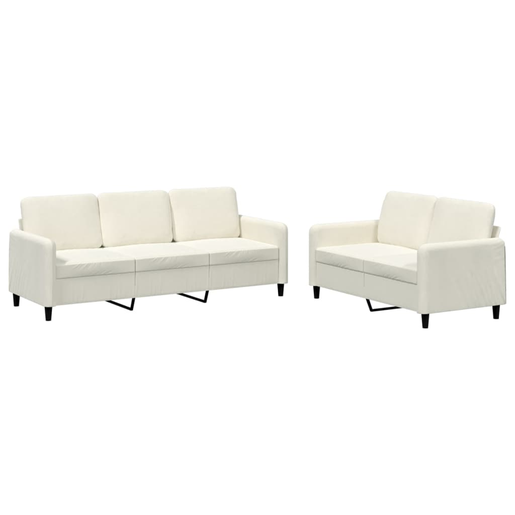 Ensemble de canapés 2 pcs crème velours - XIOS
