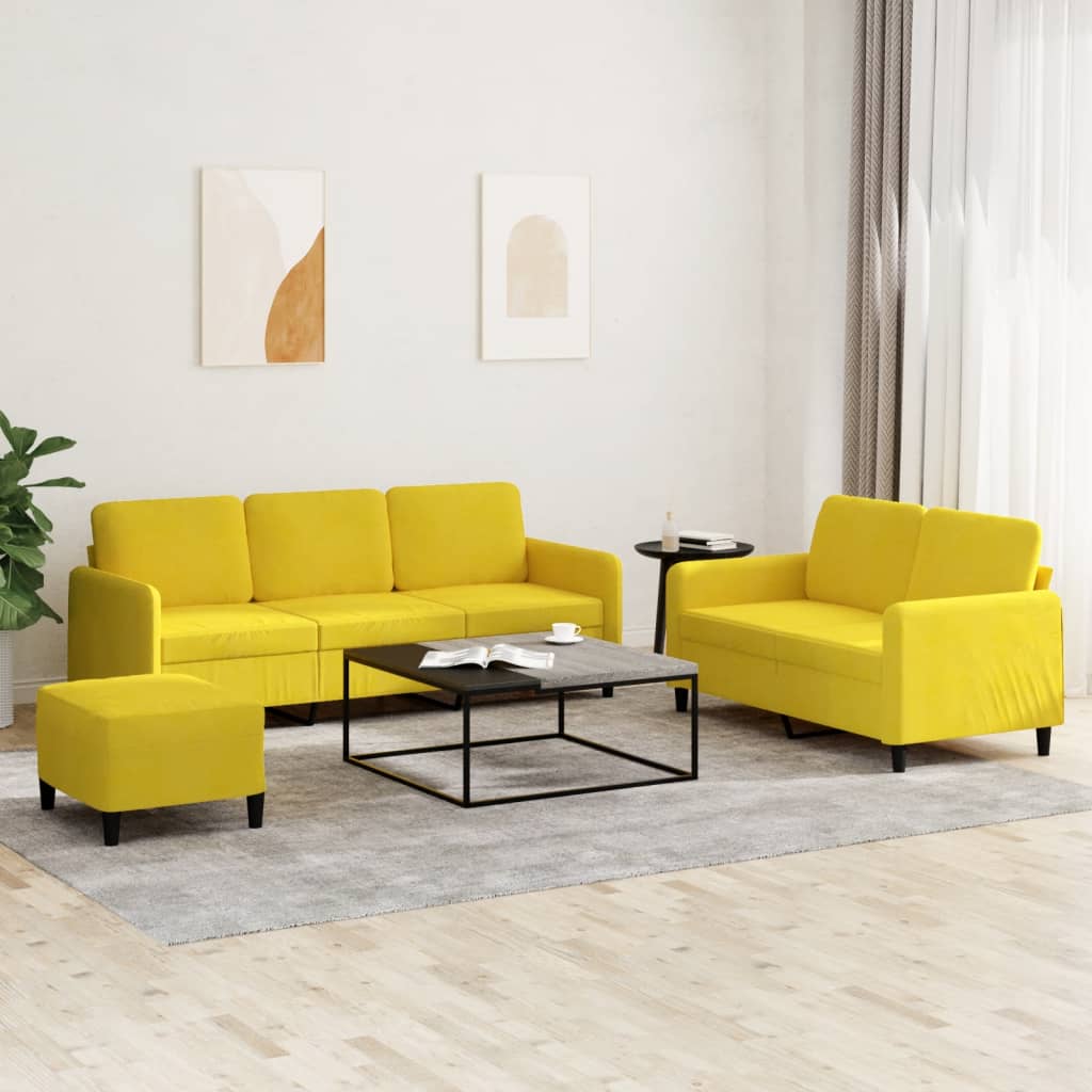 Ensemble de canapés 3 pcs jaune velours - XIOS