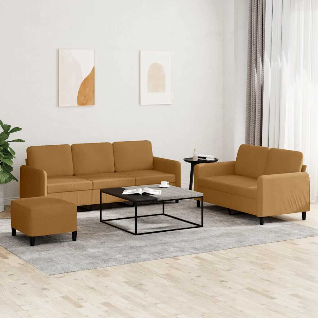 Ensemble de canapés 3 pcs marron velours - XIOS