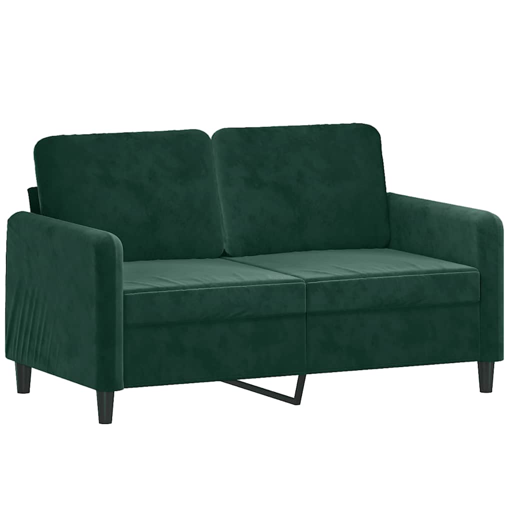 Ensemble de canapés 2 pcs avec coussins vert foncé velours - XIOS