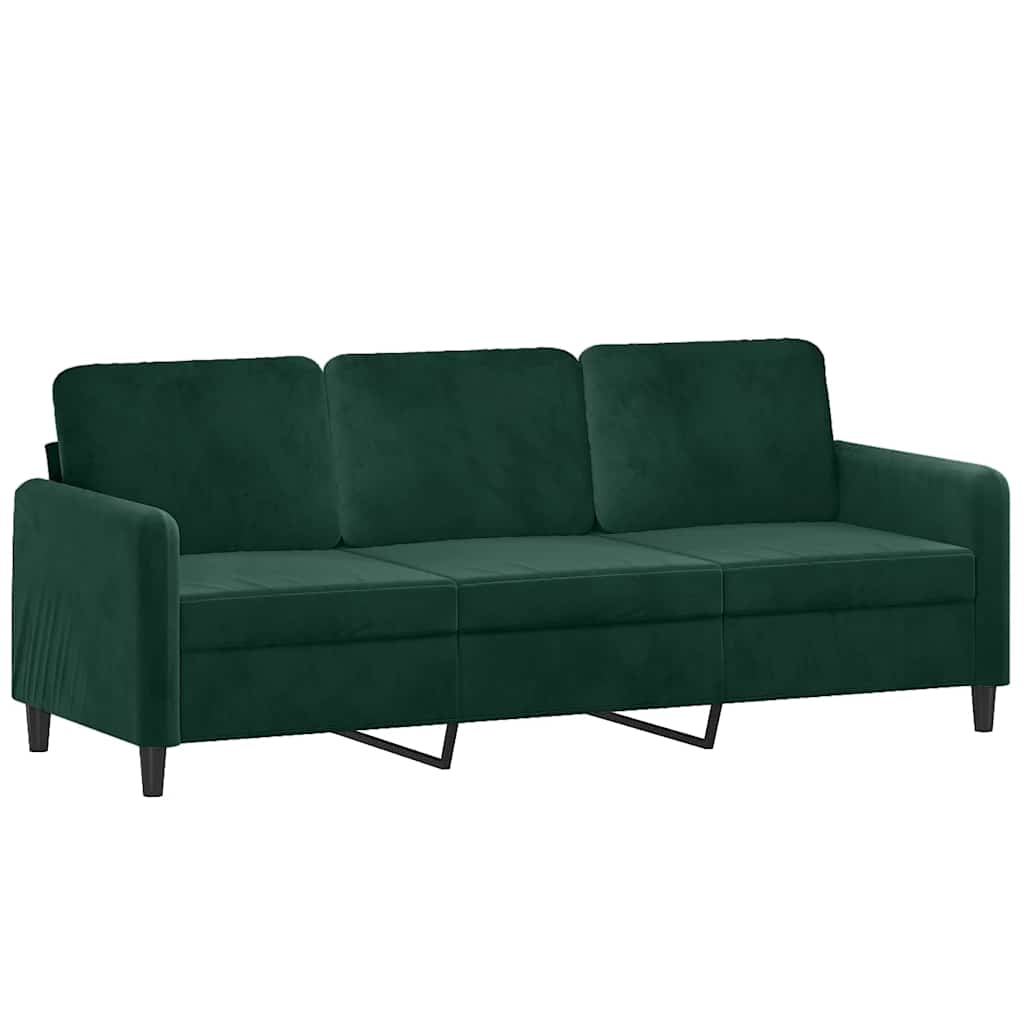 Ensemble de canapés 2 pcs avec coussins vert foncé velours - XIOS