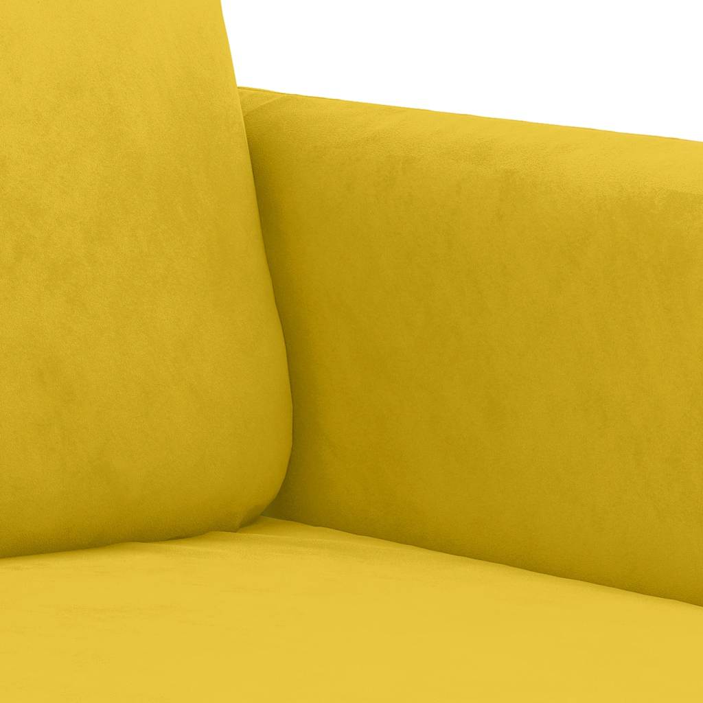 Ensemble de canapés 2 pcs avec coussins jaune velours - XIOS