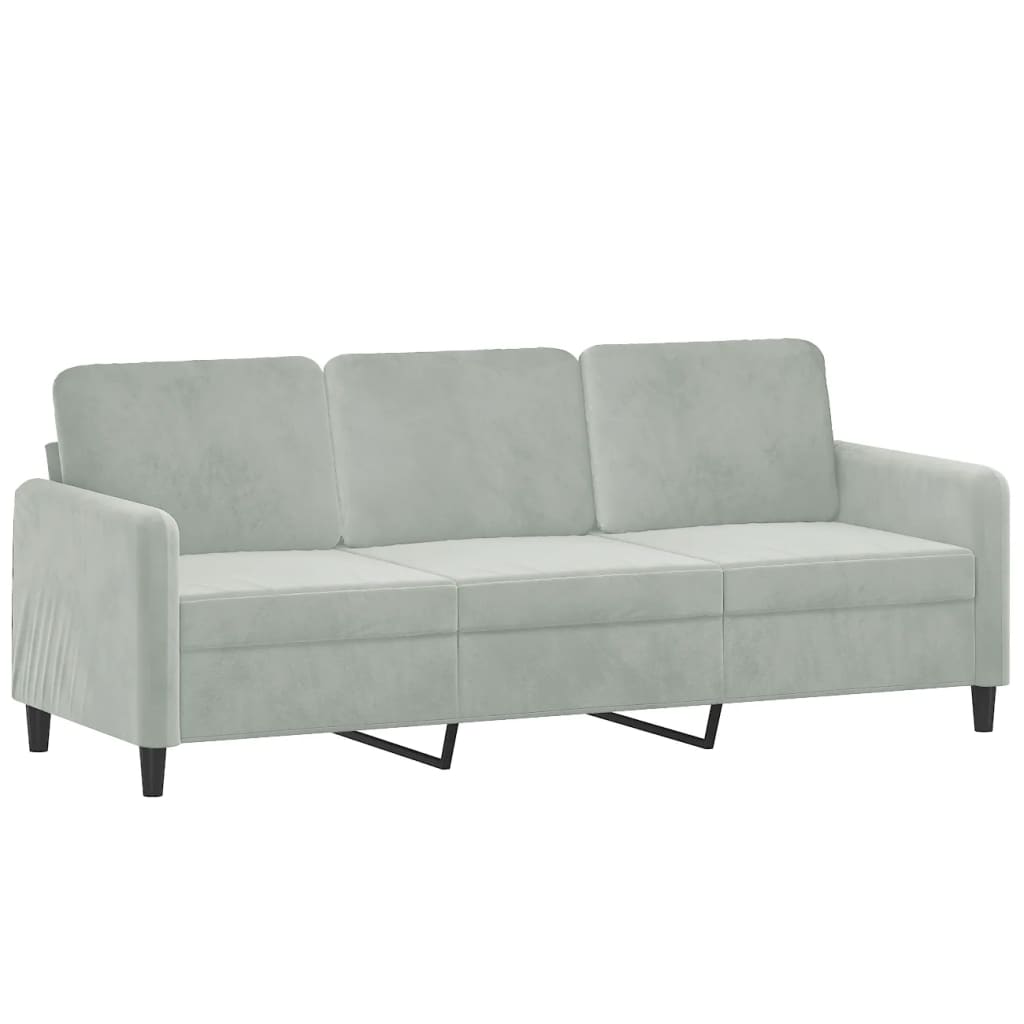 Ensemble de canapés 3 pcs avec coussins gris clair velours - XIOS