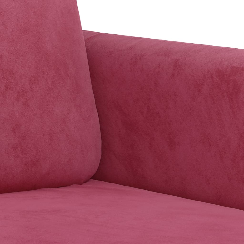 Ensemble de canapés 3 pcs avec coussins rouge bordeaux velours - XIOS