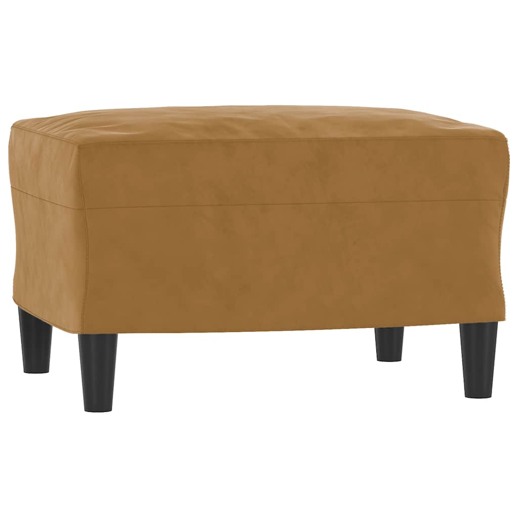 Ensemble de canapés 3 pcs avec coussins marron velours
