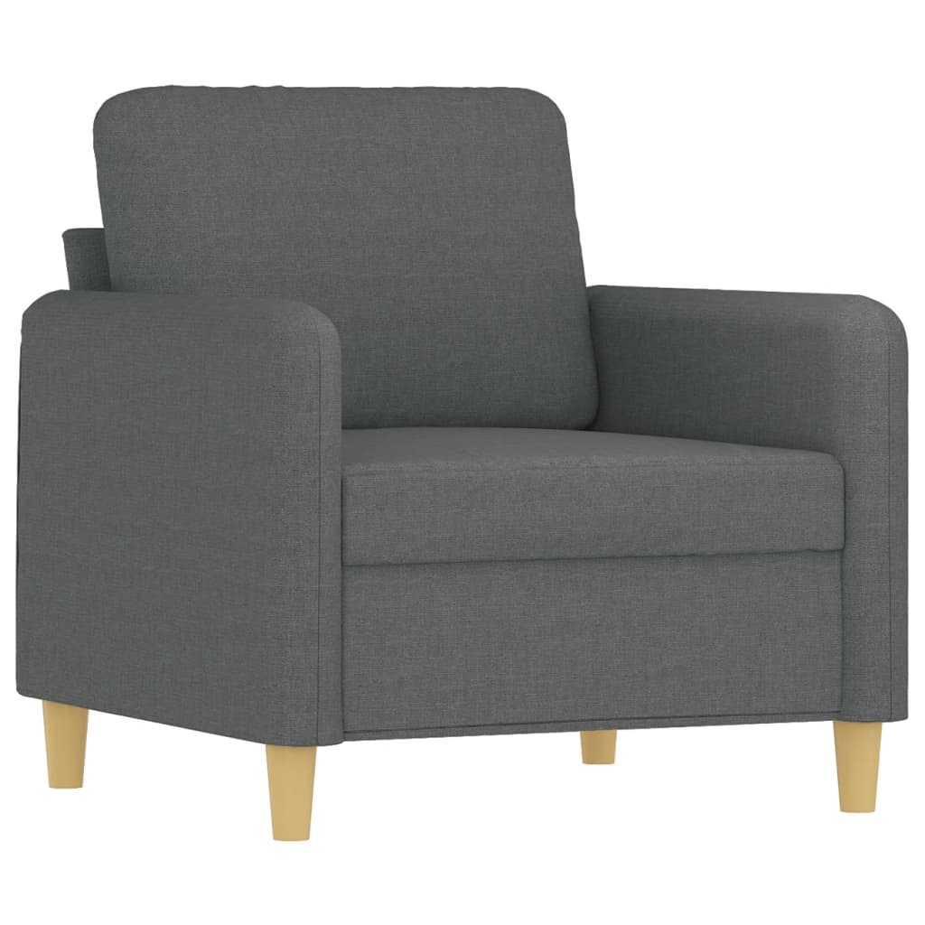 Ensemble de canapés 3 pcs avec coussins Gris foncé Tissu - XIOS