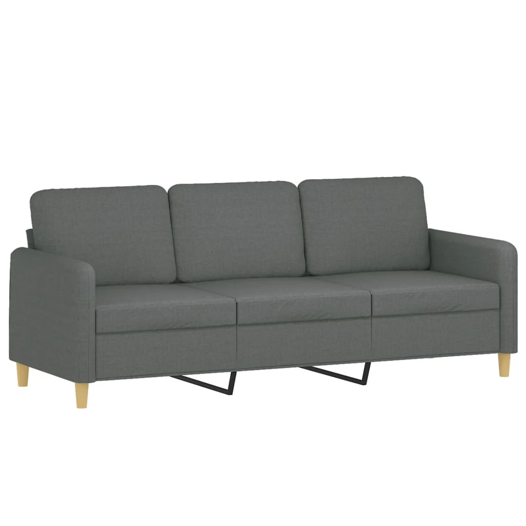 Ensemble de canapés 3 pcs avec coussins Gris foncé Tissu - XIOS