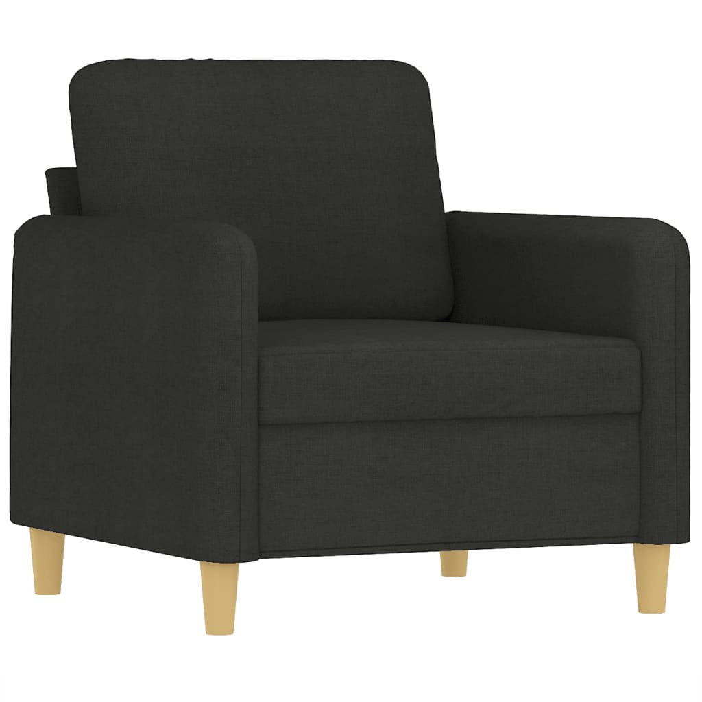 Ensemble de canapés 3 pcs avec coussins Noir Tissu