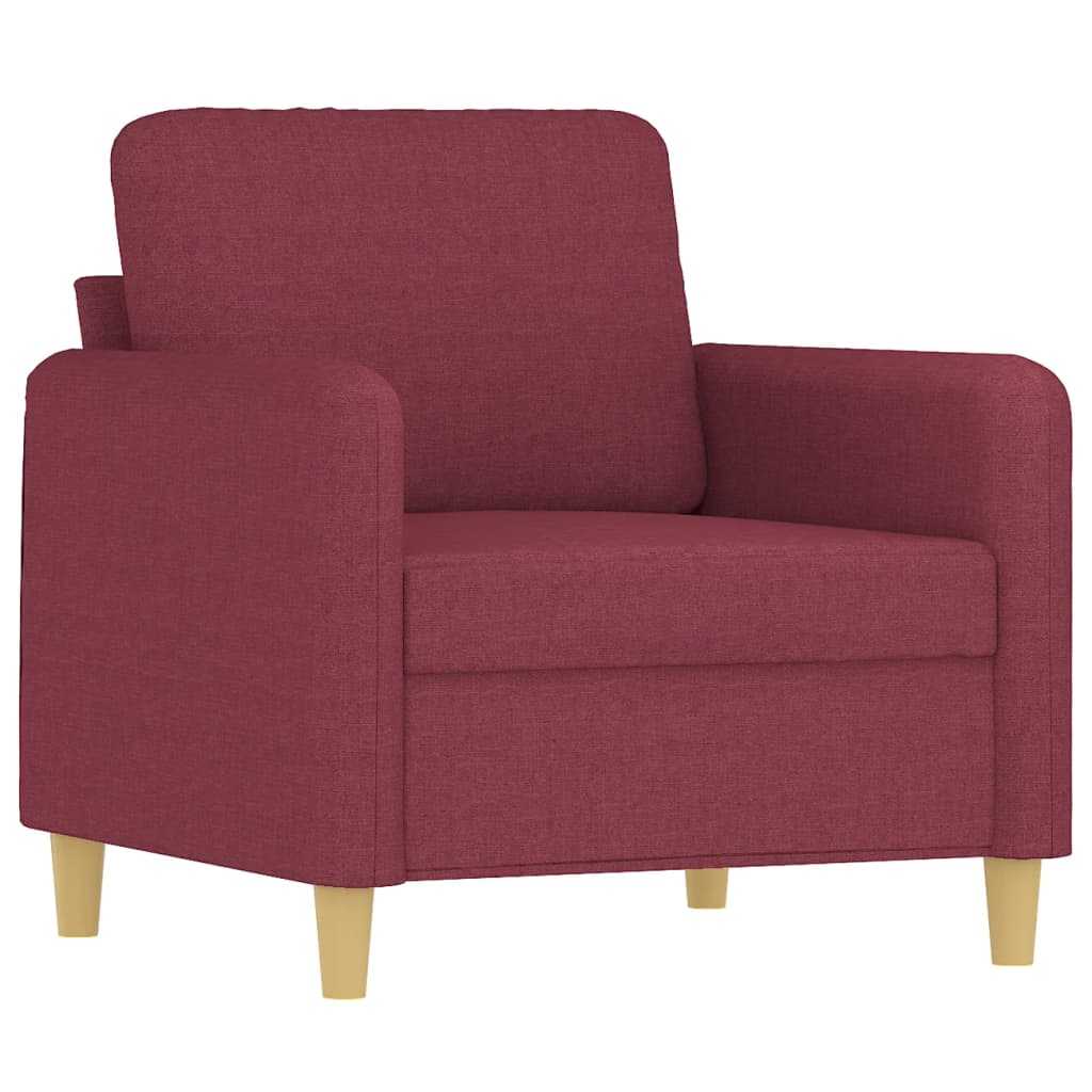 Ensemble de canapés 3 pcs avec coussins Rouge bordeaux Tissu