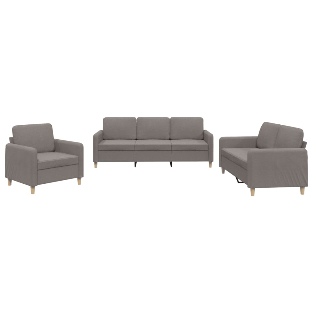 Ensemble de canapés 3 pcs avec coussins Taupe Tissu