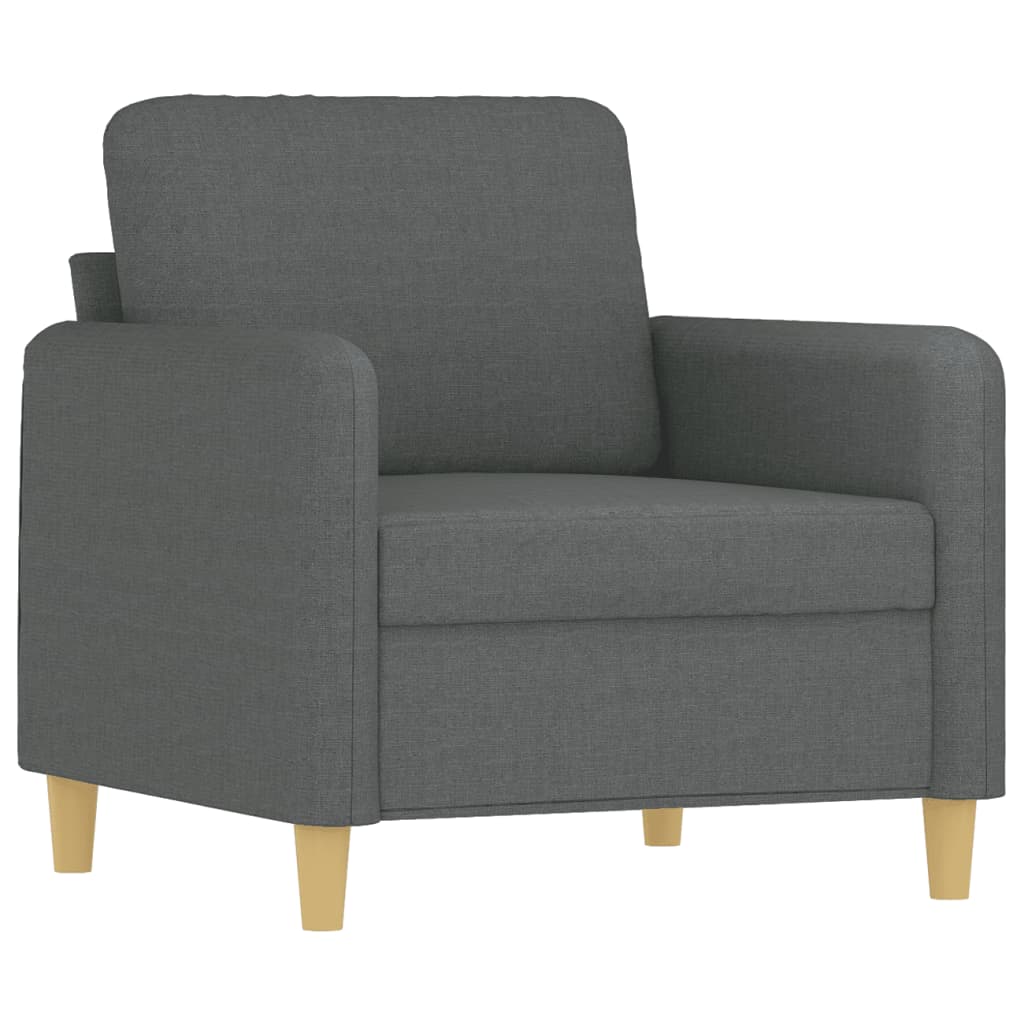 Ensemble de canapés 3 pcs coussins gris foncé tissu - XIOS